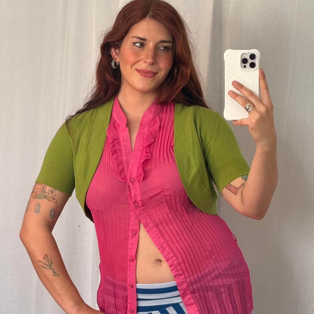 ✶ lime green cropped knit bolero ✶